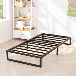 Richwanone 10 Inch Twin Bed Frames, Metal Platform Mattress Foundation with Steel Slat Support, No Box Spring Needed, Easy Assembly, Black