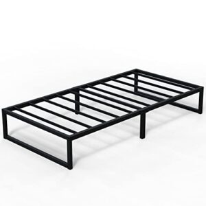 EMODA 12 Inch Twin Bed Frames No Box Spring Needed, Heavy Duty Metal Twin Platform Bed Frame, Noise Free, Easy Assembly, Black