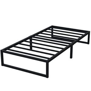 EMODA 12 Inch Twin Bed Frames No Box Spring Needed, Heavy Duty Metal Twin Platform Bed Frame, Noise Free, Easy Assembly, Black