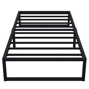 EMODA 12 Inch Twin Bed Frames No Box Spring Needed, Heavy Duty Metal Twin Platform Bed Frame, Noise Free, Easy Assembly, Black