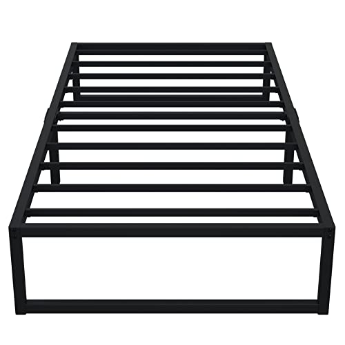 EMODA 12 Inch Twin Bed Frames No Box Spring Needed, Heavy Duty Metal Twin Platform Bed Frame, Noise Free, Easy Assembly, Black