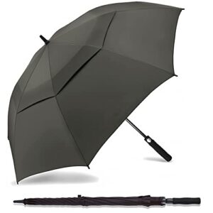 siepasa golf umbrella large 62/68/72 inch automatic open golf umbrella extra large oversize double canopy vented umbrella windproof waterproof for men and women.(black, 62")