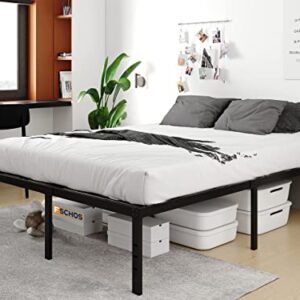 FSCHOS Bed-Frame-Full, 16 Inch Metal Platform Full-Size-Bed-Frame No Box Spring Needed, Heavy Duty Full Size Bed Frame Easy Assembly, Noise Free, Black