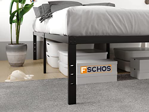 FSCHOS Bed-Frame-Full, 16 Inch Metal Platform Full-Size-Bed-Frame No Box Spring Needed, Heavy Duty Full Size Bed Frame Easy Assembly, Noise Free, Black