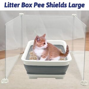 VCEPJH Small Cat Litter Box Enclosure Splash Guard L15.7×W15.7×H11.8 in DIY Pee Shields for Little Litter Box Easy to Clean(Cat Litter Pan Not Included)