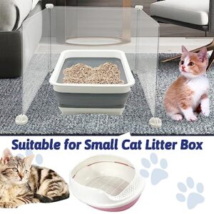 VCEPJH Small Cat Litter Box Enclosure Splash Guard L15.7×W15.7×H11.8 in DIY Pee Shields for Little Litter Box Easy to Clean(Cat Litter Pan Not Included)