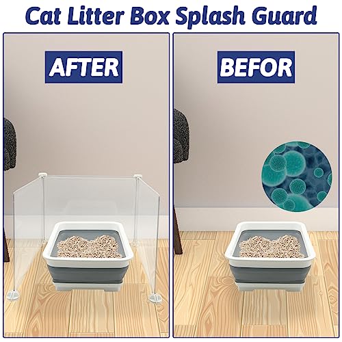 VCEPJH Small Cat Litter Box Enclosure Splash Guard L15.7×W15.7×H11.8 in DIY Pee Shields for Little Litter Box Easy to Clean(Cat Litter Pan Not Included)