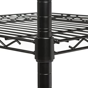 SONOTA 4 Shelf Steel Wire Shelving Tower with Caster 16" Dx16 Wx57.4 H (Color : Black)