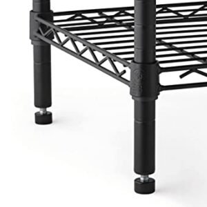 SONOTA 4 Shelf Steel Wire Shelving Tower with Caster 16" Dx16 Wx57.4 H (Color : Black)