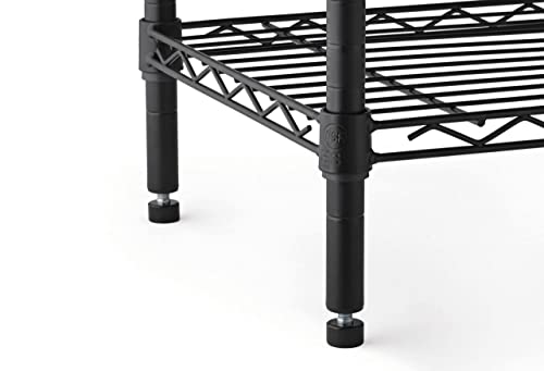 SONOTA 4 Shelf Steel Wire Shelving Tower with Caster 16" Dx16 Wx57.4 H (Color : Black)