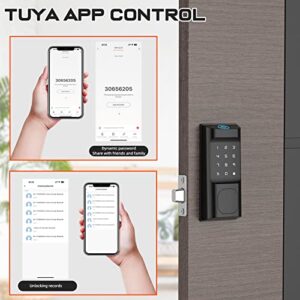 Keyless Entry Door Lock with App Control - Hopeace Fingerprint Door Lock - Electronic Touchscreen Keypad - Smart Locks for Front Door - Zinc Alloy Smart Deadbolt - Auto Lock - Easy Installation