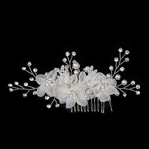 Bridal Hair Accessories Crystal Peals Hair Combs Wedding Hair Clips Accessories Jewelry Handmade Women Hair Ornaments Headpieces(K)