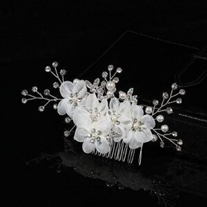 Bridal Hair Accessories Crystal Peals Hair Combs Wedding Hair Clips Accessories Jewelry Handmade Women Hair Ornaments Headpieces(K)