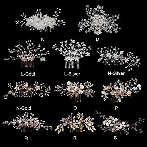 Bridal Hair Accessories Crystal Peals Hair Combs Wedding Hair Clips Accessories Jewelry Handmade Women Hair Ornaments Headpieces(K)