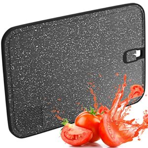 viretang plastic cutting board, 1 pieces dishwasher safe cutting boards for kitchen with juice grooves, non-slip, reversible and knife-friendly with built-in sharpener & grinding area（black）