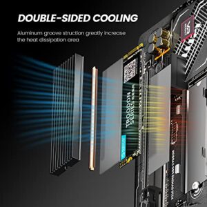 ORICO M.2 SSD Heatsink Cooler with Heat Pipe+ M2 Thermal Pad Thermal Conduction+Aluminium Cooling for PC / PS5 Single and Double-Sided 2280 NVME/NGFF M.2 SSD, Black-M2HS2