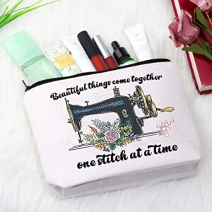 Sewing Makeup Bag Sewing Machine Theme Gift I Sew A Piece of My Heart Into Every Quilt I Make Sewing Addicts Gift for Costume Designer (Beautiful Things Bag)