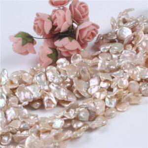 Adabus AAA 12-13mm Freshwater Pink keshi Peal Strands for Jewelry Making