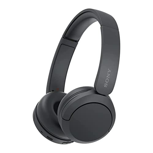 Sony WH-CH520 Wireless Bluetooth On-Ear Headset with Microphone (Black) Bundle with Bluetooth Locator (Works with Apple Find My) Keychain Bundle (2 Items)