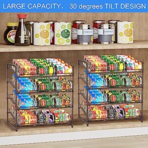 NUNET 4 Tier Stackable Can Rack Organizer,for food storage,kitchen cabinets or countertops,Storage for 48 cans,Bronze