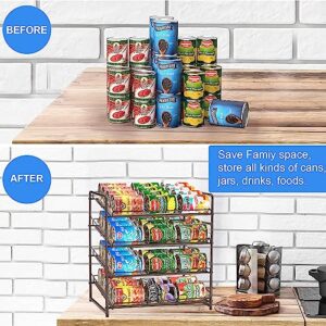 NUNET 4 Tier Stackable Can Rack Organizer,for food storage,kitchen cabinets or countertops,Storage for 48 cans,Bronze