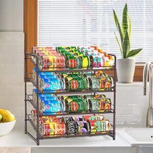 NUNET 4 Tier Stackable Can Rack Organizer,for food storage,kitchen cabinets or countertops,Storage for 48 cans,Bronze