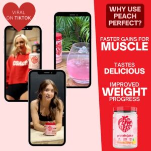 Peach Perfect Protein Juice | Protein Powder for Women, Muscle builder & Weight Management, Pineapple Mango, Meal Replacement Shake, Protein Water, Clear Whey, Booty Building protein powder, 15 SVG