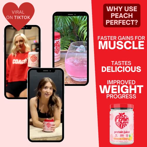 Peach Perfect Protein Juice | Protein Powder for Women, Muscle builder & Weight Management, Pineapple Mango, Meal Replacement Shake, Protein Water, Clear Whey, Booty Building protein powder, 15 SVG