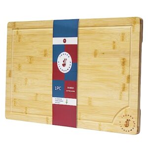 wood cutting board for kitchen xl bamboo chopping boards with juice groove, extra large charcuterie board, prep meat veggies fruits large wooden board, carving & butcher block brisket gifting registry