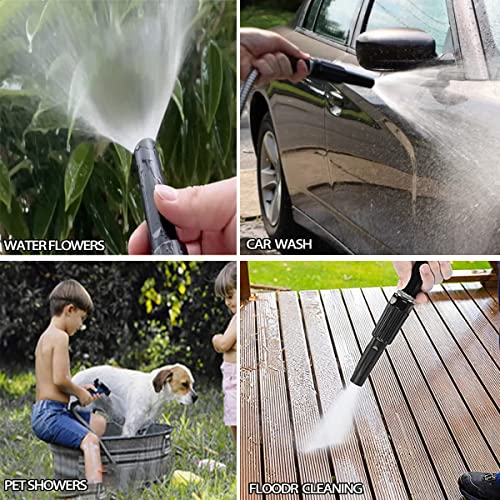 Garden Hose 50ft,304 Stainless Steel Metal Water Hose with Adjustable Nozzle, Lightweight, High Pressure, no kink explosion, no bite (50FT)