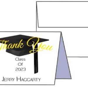 (24 Pack) Thank You Cards With Envelopes For Graduation – Folded Personalized Cards – Choice of 20 Colors – 100lb (270 GSM) Cardstock and 70lb Envelopes (24 5x7 Cards & A7 Envelopes)