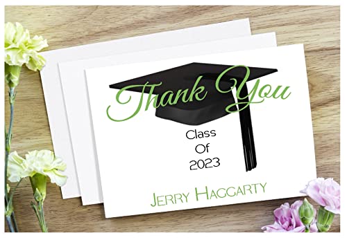 (24 Pack) Thank You Cards With Envelopes For Graduation – Folded Personalized Cards – Choice of 20 Colors – 100lb (270 GSM) Cardstock and 70lb Envelopes (24 5x7 Cards & A7 Envelopes)