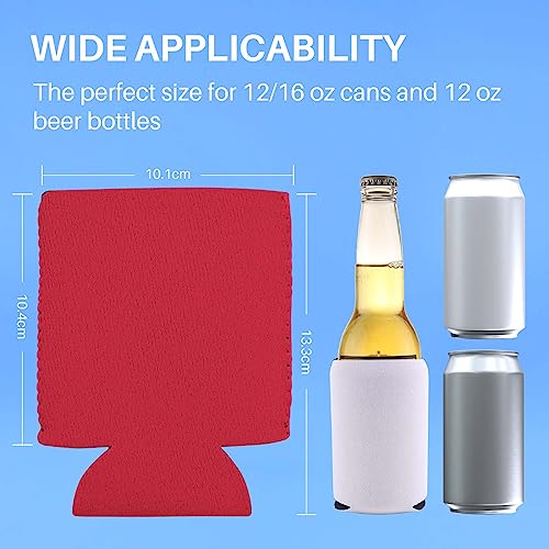 HTVRONT Can Coolers Sleeves 25 Pack - Sublimation Can Coolers Blanks Multicolor for 12 OZ/16OZ Cans Soft Drinks, 12 OZ Bottles Beer - Suitable for HTV Projects, Embroidery, Gift, Party, Wedding