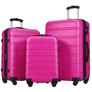 merax luggage sets of 3 piece carry on luggage airline approved,hard case luggage expandable checked luggage suitcase set with wheels