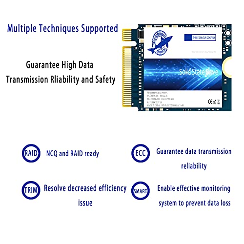 Dogfish SSD M.2 2230 NVMe PCIe 4.0 256GB 3D TLC NAND Gaming Internal Solid State Drive for Steam Deck PS5 Surface Pro Laptop Desktop (M.2 2230 NVMe 4.0, 256GB)