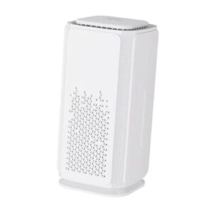 small air cleaner with ambient light lamp multi scene use hepa filter usb quiet odor smoke dust indoor air cleaner desktop air freshener, white