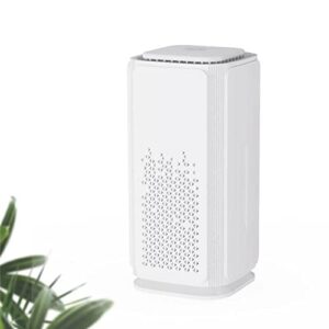 Small Air Cleaner with Ambient Light Lamp Multi Scene Use HEPA Filter USB Quiet Odor Smoke Dust Indoor Air Cleaner Desktop Air Freshener, White