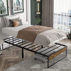 Lamhorm 18" and 14" Twin Bed Frames, Heavy Duty Metal Platform Bed Frame, No Box Spring Needed