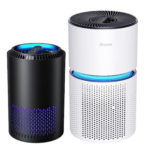 aroeve air purifiers(mk01-black) with sleep mode speed control and air purifiers(mk03-white) with enhanced purification mode combo remove 99.97% of dust, pet dander, smoke, pollen for large room