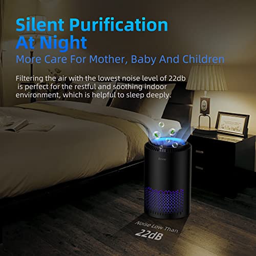 AROEVE Air Purifiers(MK01-Black) with Sleep Mode Speed Control and Air Purifiers(MK03-White) with Enhanced Purification Mode Combo Remove 99.97% of Dust, Pet Dander, Smoke, Pollen for Large Room