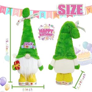 Mailin 2Pcs Birthday Gnomes Plush Handmade Swedish Tomte Scandinavian Ornaments Dwarf Birthday Gnome Gifts for Women Girls Tiered Tray Décor