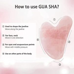 Rose Quartz Face Roller And Gua Sha Set Natural Jade Gouache Scraper Gua Sha Massage Quartz Roller Facial Lifting Massage Tool,type 9