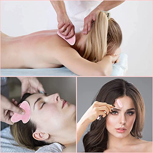 Rose Quartz Face Roller And Gua Sha Set Natural Jade Gouache Scraper Gua Sha Massage Quartz Roller Facial Lifting Massage Tool,type 9