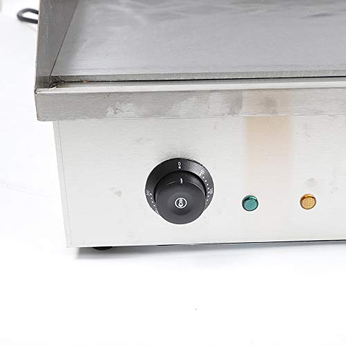 29" Commercial Electric Griddle-110V 4400W Electric Countertop Griddle Non-Stick Restaurant Teppanyaki Flat Top Grill Stainless Steel Adjustable Temperature Control 122°F-572°F(No plug included)