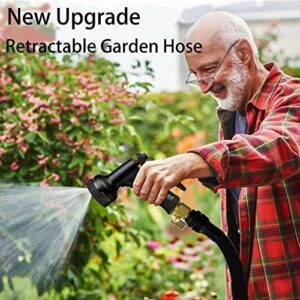 Expandable Garden Hose Water Hose 100ft Lightweight Retractable Long Hose,No Kink Flexible Hose With 10 Standard Function Nozzle,SUPER Latex Core Flex Hose Outdoor Watering Equipment Hose Black