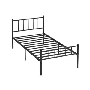 HLIPHA Twin Size Metal Platform Bed Frame with Heavy Duty Steel Slat Support,14" Height Easy Assembly Mattress Foundation,No Box Spring Needed,Black