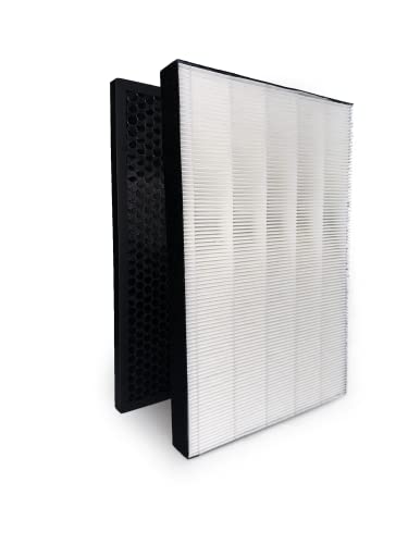 True HEPA Filter + Activated Carbon Pre Filter Compatible with Bissell Air220 Air320 Air Purifier 2609a 2768a Part 2677, 1 set