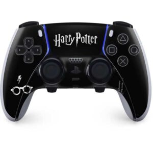 skinit gaming decal skin compatible with ps5 dualsense edge pro controller - officially licensed warner bros harry potter scar and glasses design