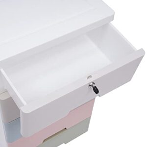 Macaron Plastic Storage 5 Drawers,Closet Storage Drawers Organizer for Bedrooms & Living Rooms & Studies & Beauty Stores, Etc.