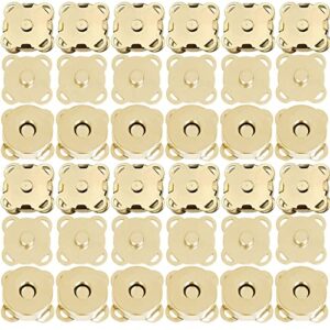 eutenghao magnetic snaps buttons, plum magnetic snap closures for purses handbags clothes bags scrapbook, 15mm magnet button closure fastener for sewing diy craft (gold)